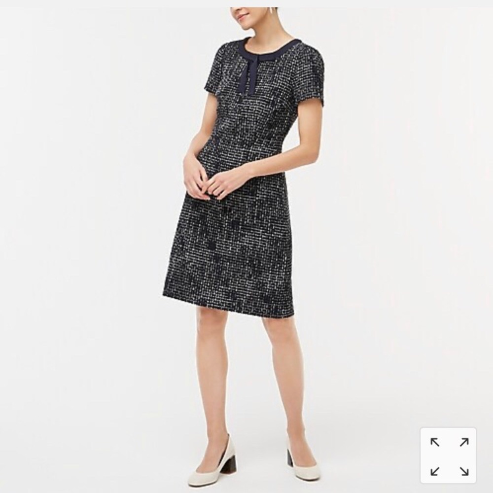 NWT J.crew factory BOW-TIE TWEED DRESS